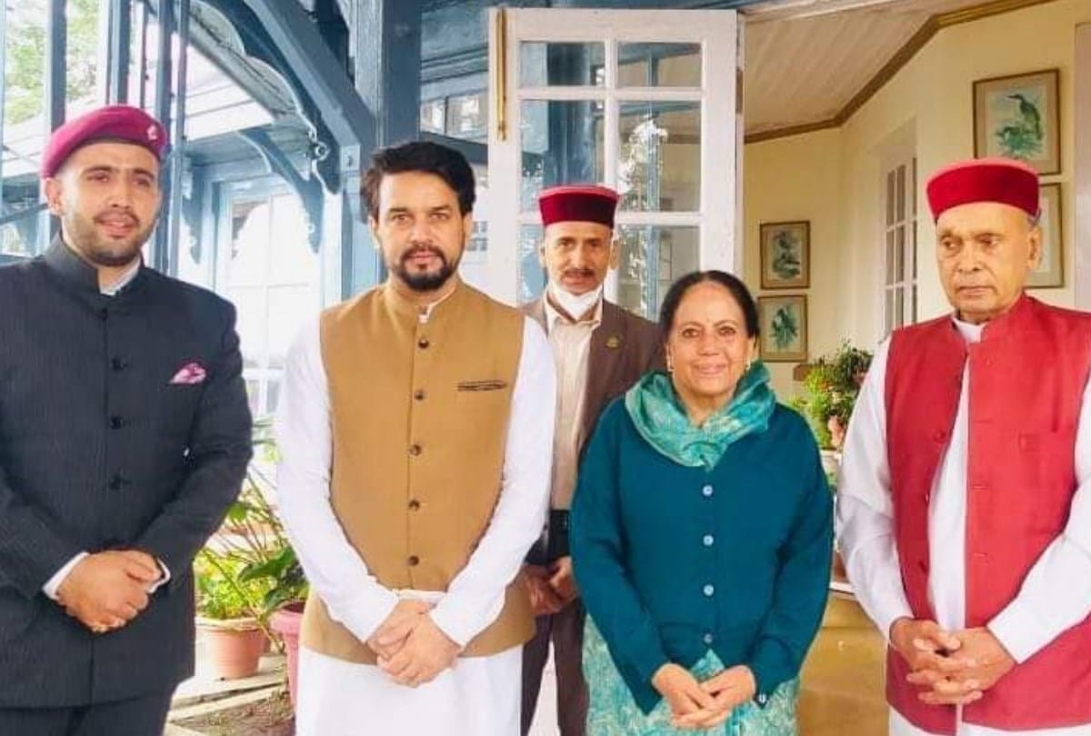 prem kumar dhumal and anurag thakur meets Pratibha Singh and vikramaditya singh
