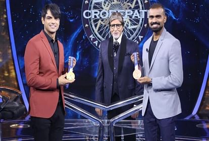 KBC 13: On the set KBC Neeraj Chopra folded his body like a Bow everyone was stunned to see the fitness