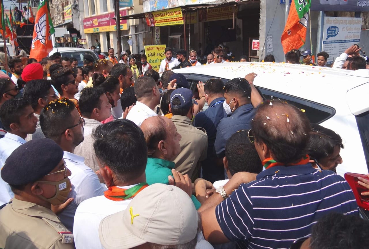 uttarakhand election 2022 : bjp jan ashirvad rally in rishikesh today, cm and big leaders present