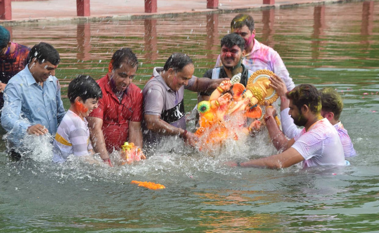 Idol immersion will be done only in Gokarna Dham pond