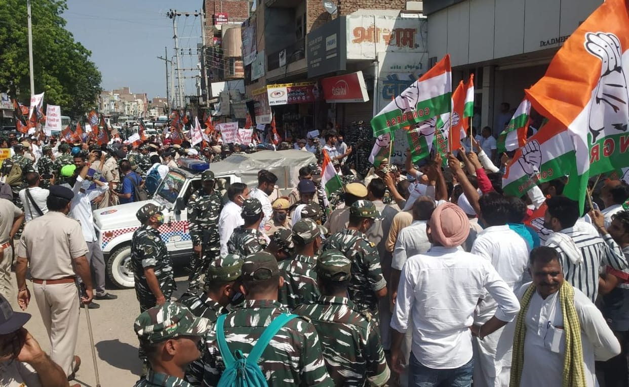 Demand for resignation of Punjab CM, BJP reached to gherao Congress office, tense situation lasted for two hours
