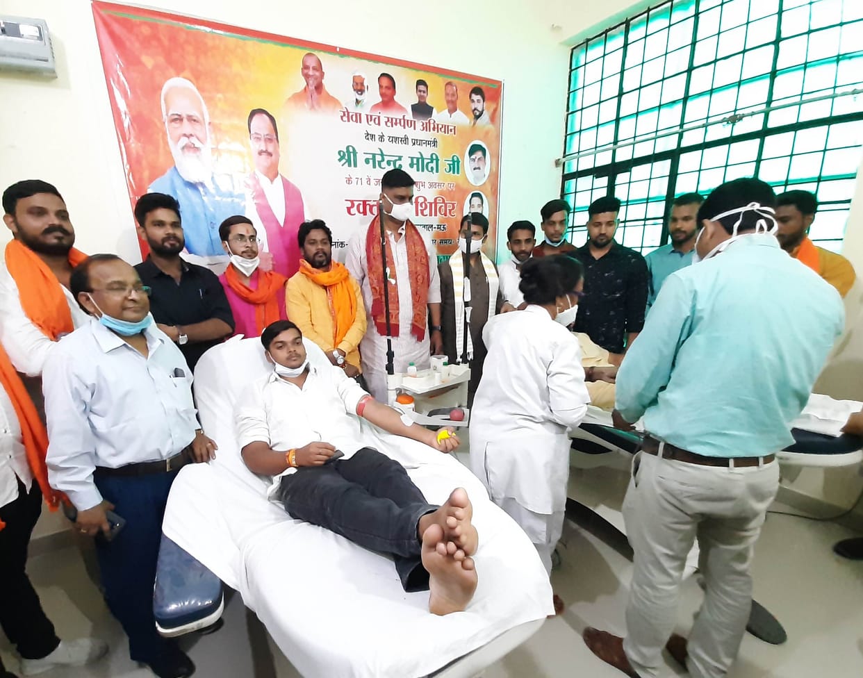BJYM celebrates PM's birthday by donating blood