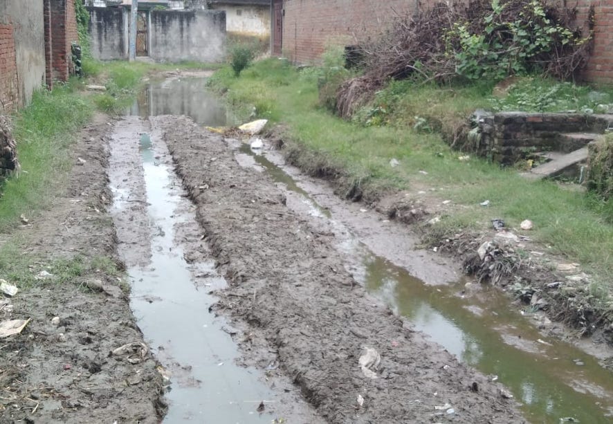 forced to go through waterlogging and mud