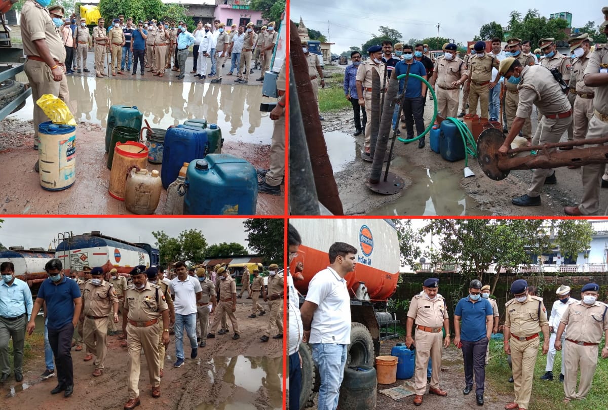 Deoria administration raids illegal oil manufacturing facilities near Baitalpur oil depot