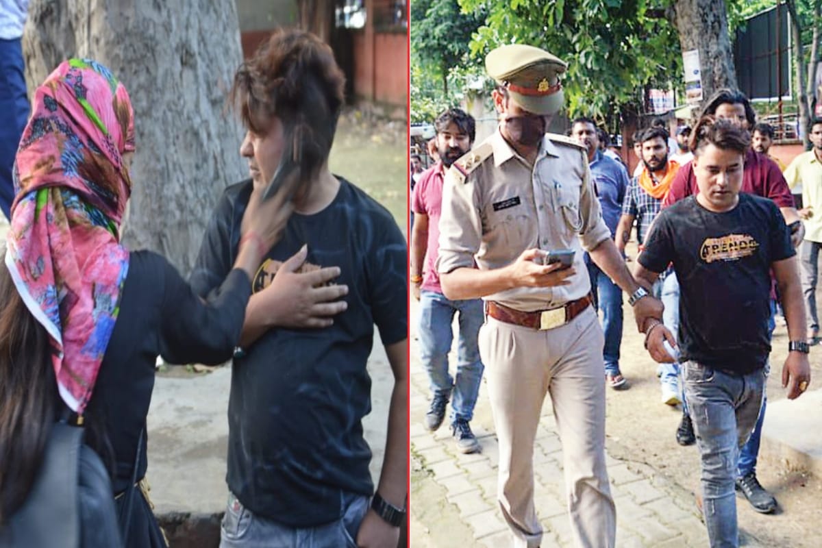 Meerut: accused beaten up after he molested  Girl in Gol Market saket, video viral