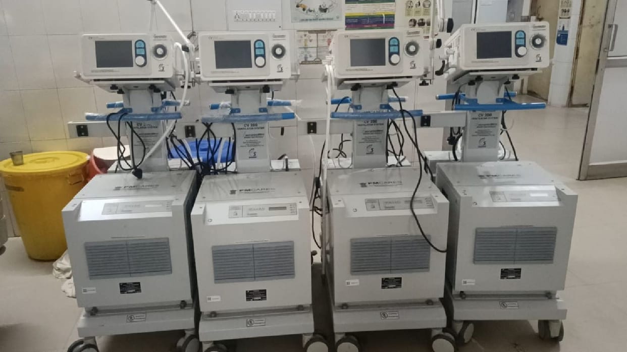 Six ventilators installed in the hospital's Kovid PICU