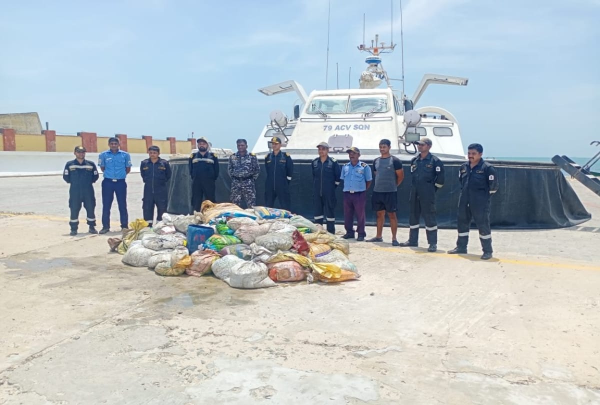 Indian Coast Guard seized 2 tonnes of sea cucumber in Tamil Nadu