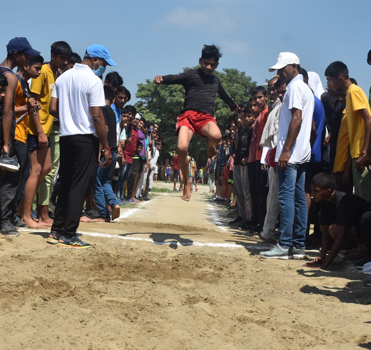 Crowds gathered to participate in athletics