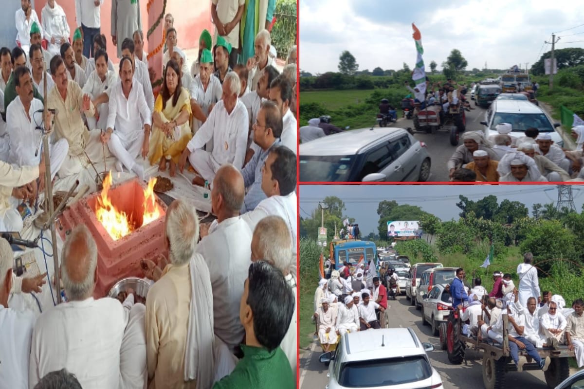 Baghpat: Chaudhary  Ajit Singh tribute meeting, people gathered in Chhaprauli give turban to RLD President Jayant Chaudhary