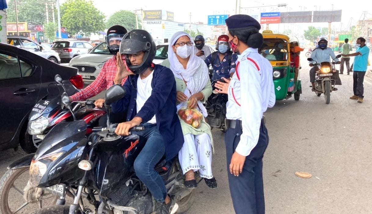 'Madam, you also need a helmet'