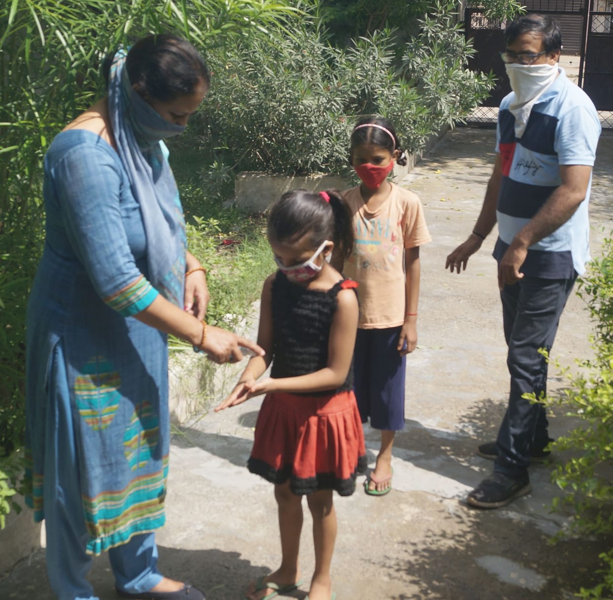 Children were welcomed with Tilak and Aarti