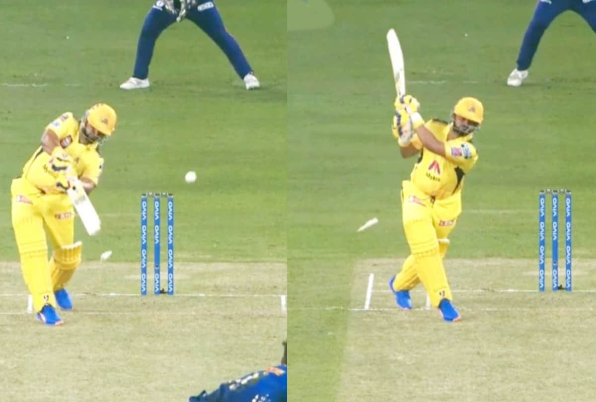 IPL 2021, MI vs CSK Photos: Chennai Super Kings defeats Mumbai Indians; Suresh Raina bat broken | Sakshi Dhoni Ambati Rayudu Pollard Bravo