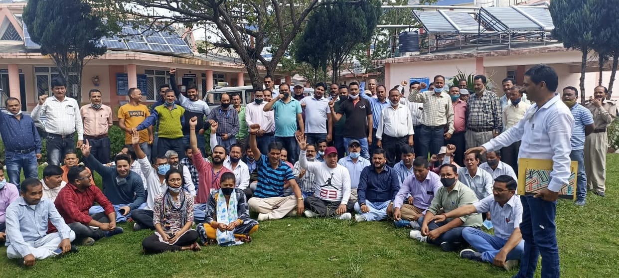 Protest by Staff Union in Champawat