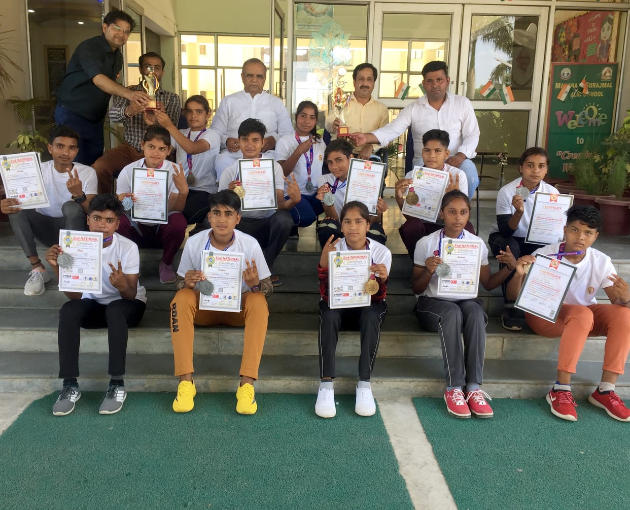 The players of the winning kabaddi team were honored