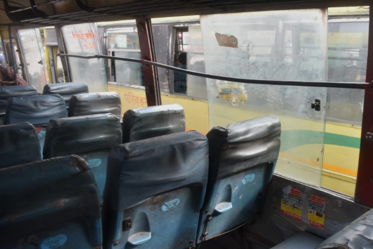 Passengers traveling in dirty and dilapidated UP Roadways buses