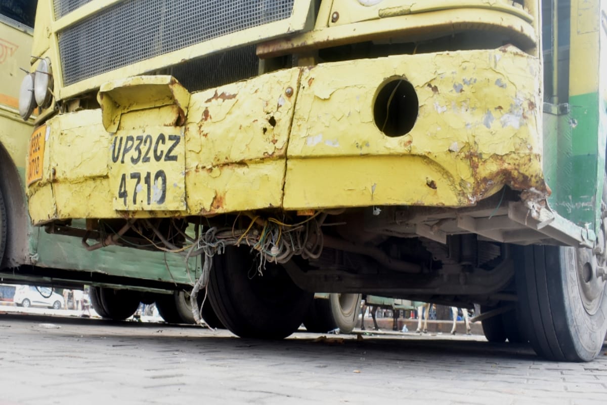 Passengers traveling in dirty and dilapidated UP Roadways buses
