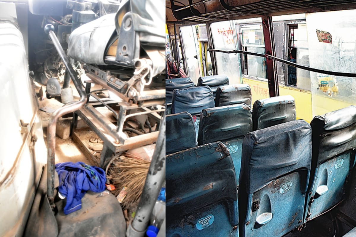 Passengers traveling in dirty and dilapidated UP Roadways buses