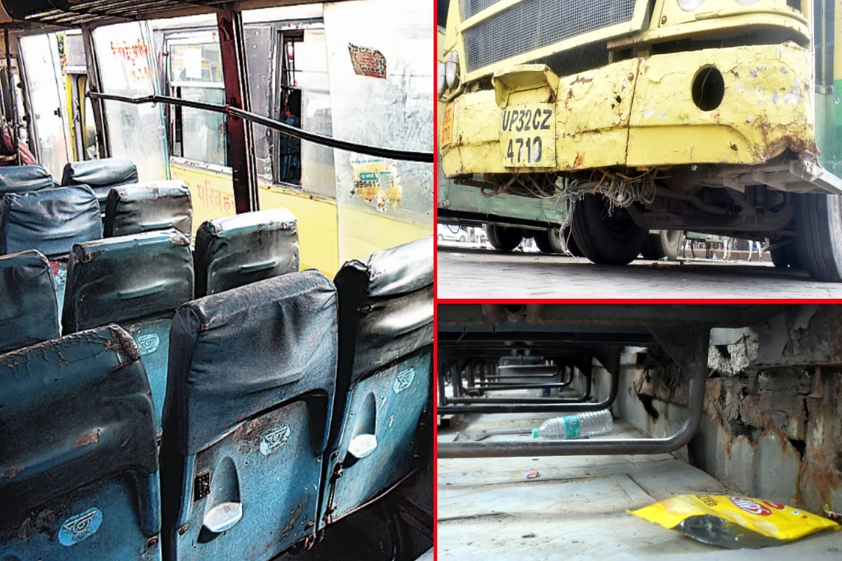 Passengers traveling in dirty and dilapidated UP Roadways buses