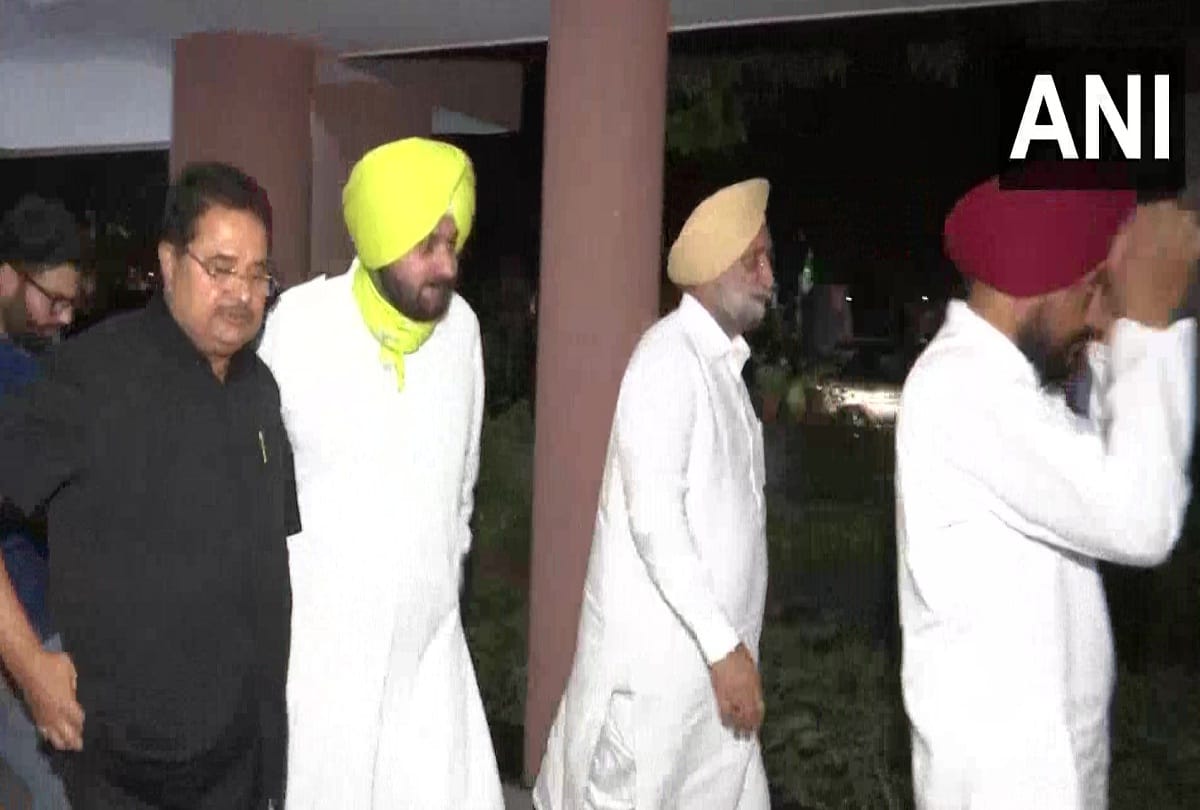 Charanjit Channi deputy CMs OP Soni and Sukhjinder Singh Randhawa and Navjot singh Sidhu arrive at residence of KC Venugopal