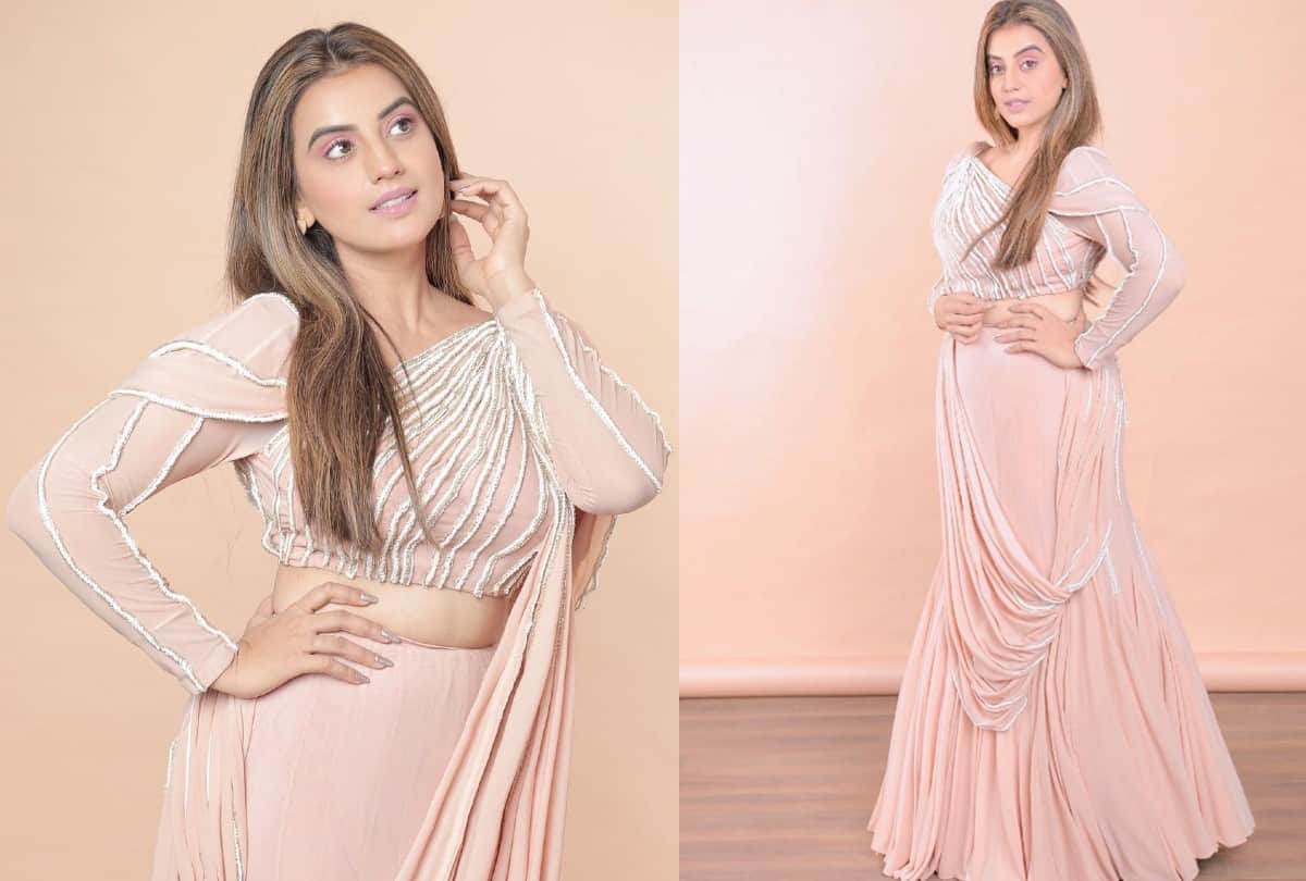 Bhojpuri actress Akshara Singh Ask The Great Khali to deliver a Romantic dialogue video goes viral watch here