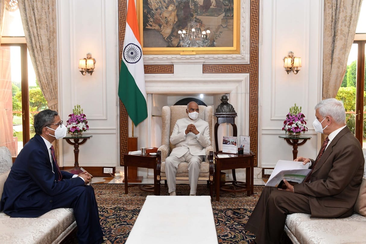 CJI NV Ramana and Justice Uu Lalit met President Ramnath Kovind in Rashtrapati Bhavan