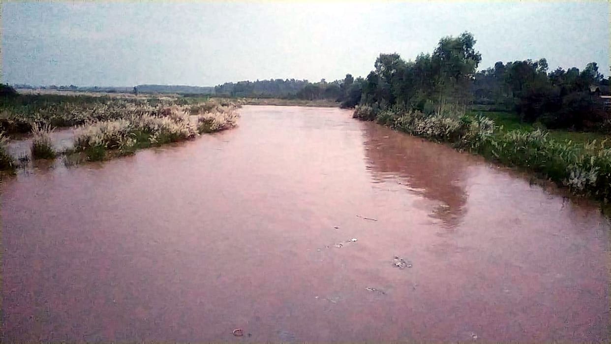 The water level of Markanda river increased due to heavy rains in the hilly area, the officials said there is no such thing as danger