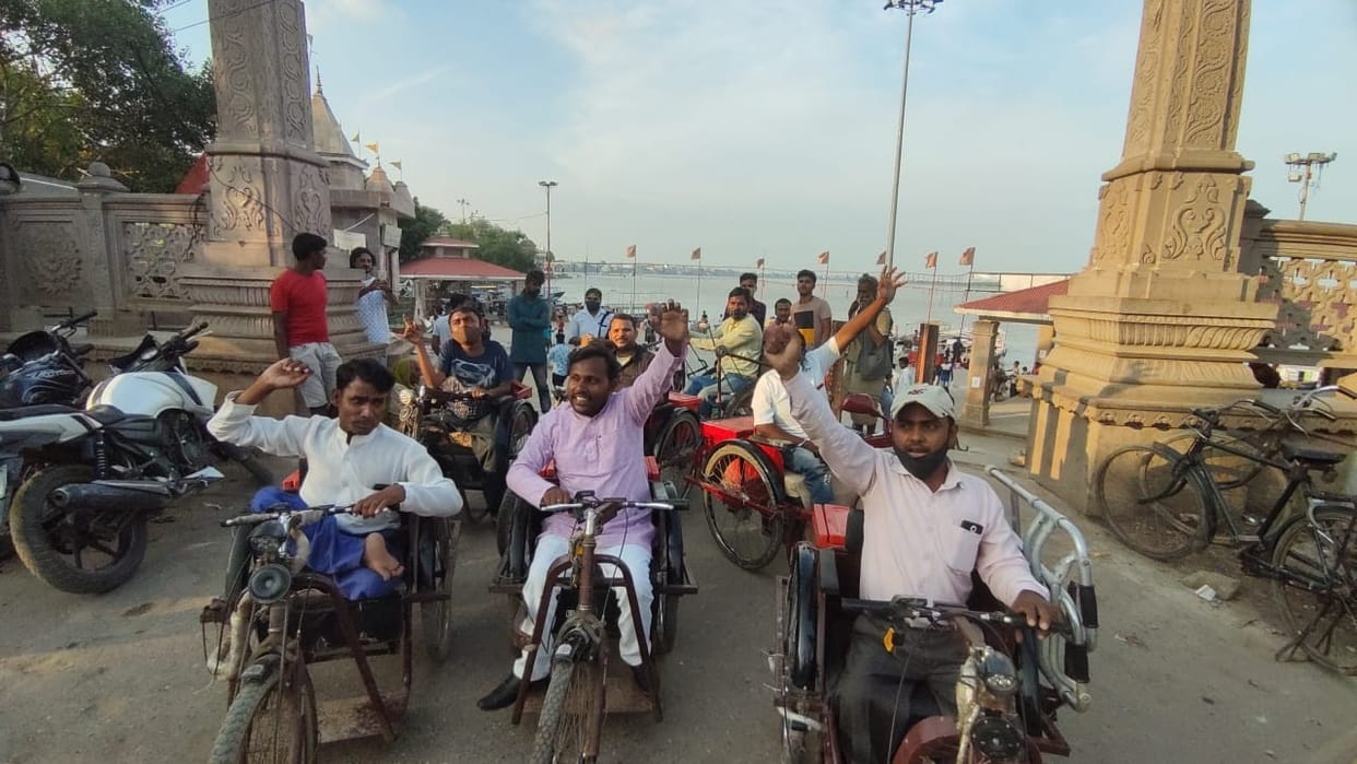 Divyang protest against ramp being built at Assi Ghat in varanasi demand for change of place