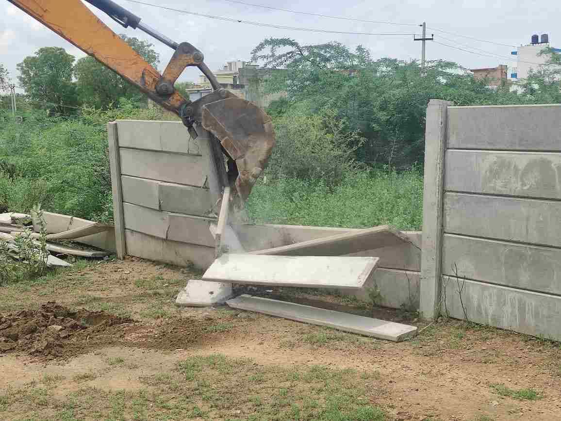 Demolition in illegal colony being developed on Mahendragarh road