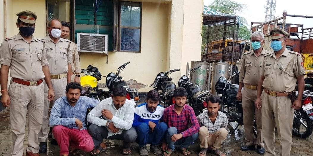 Hathras: Five members of vehicle thief gang arrested, six bikes recovered