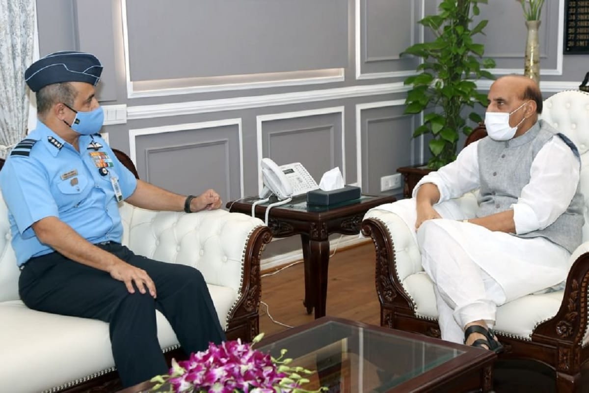 Air Marshal VR Chaudhari meeting with Defence Minister Rajnath Singh