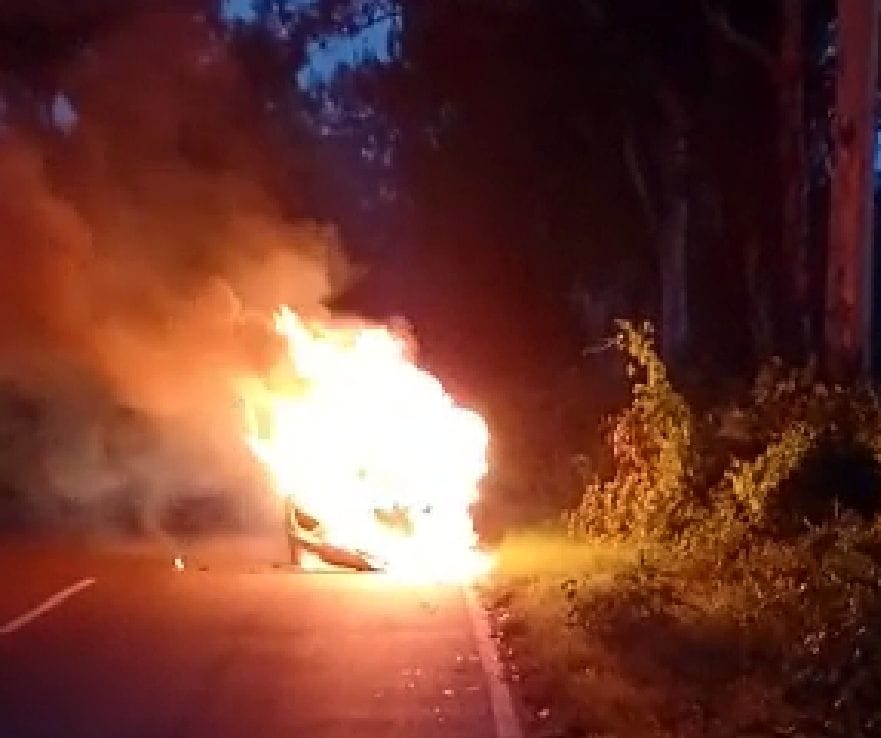 Fire in moving car on Mandawar Bijnor Road