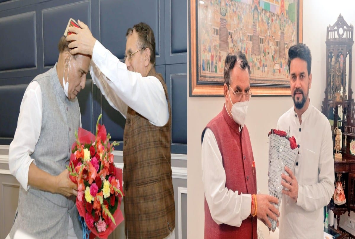 Suresh Bhardwaj calls on Union Minister Rajnath Singh and Anurag Thakur