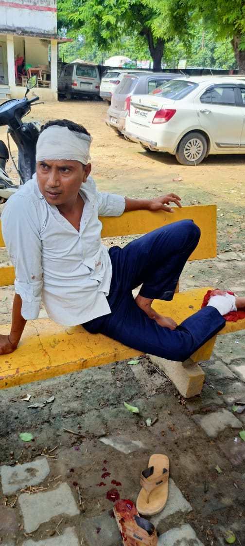 etawah news,Young man beaten up, accused of firing