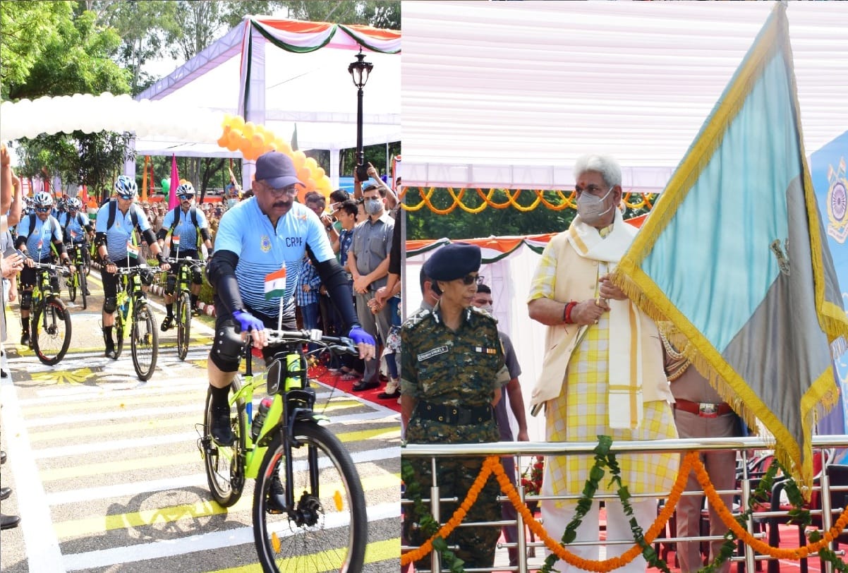 Cycle rally leaves for Rajghat Lieutenant Governor said in next 25 years new Jammu and Kashmir will have an important place in development