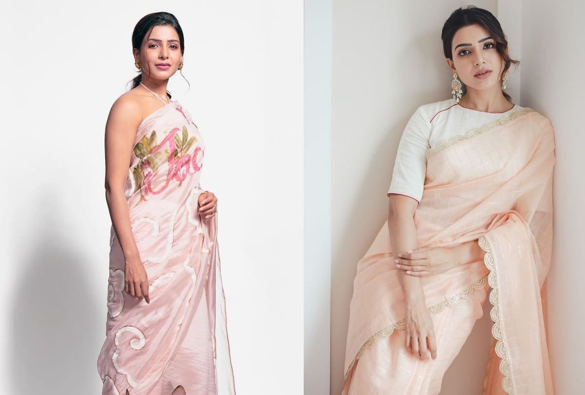 samantha ruth prabhu wear hand painted saree worth one lakh mesmerize in look