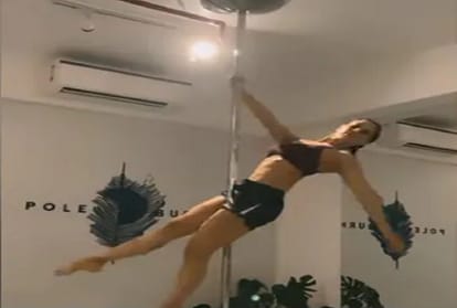 kim sharma video viral of pole dance