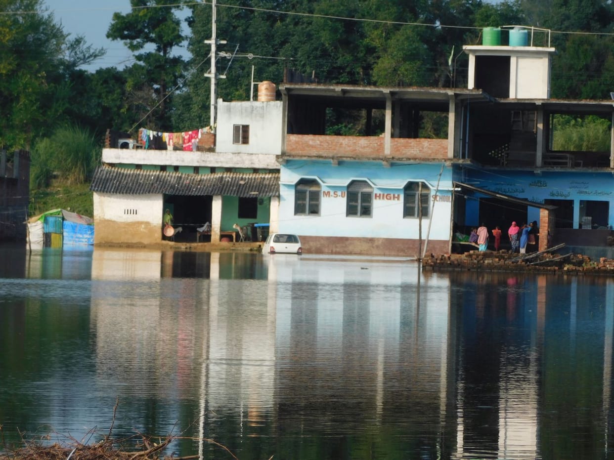 Flood water entered four warehouses