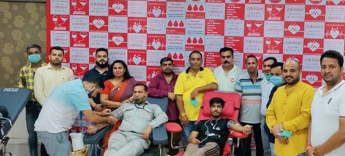 Donated 372 units of blood, made a record
