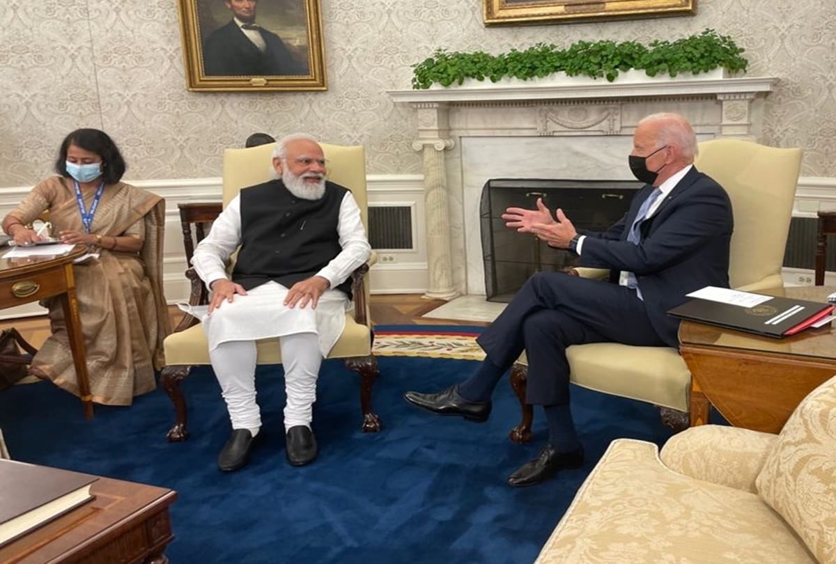 व्हाइट हाउस में प्रधानमंत्री नरेंद्र मोदी & अमेरिकी राष्ट्रपति जो बाइडन (file)