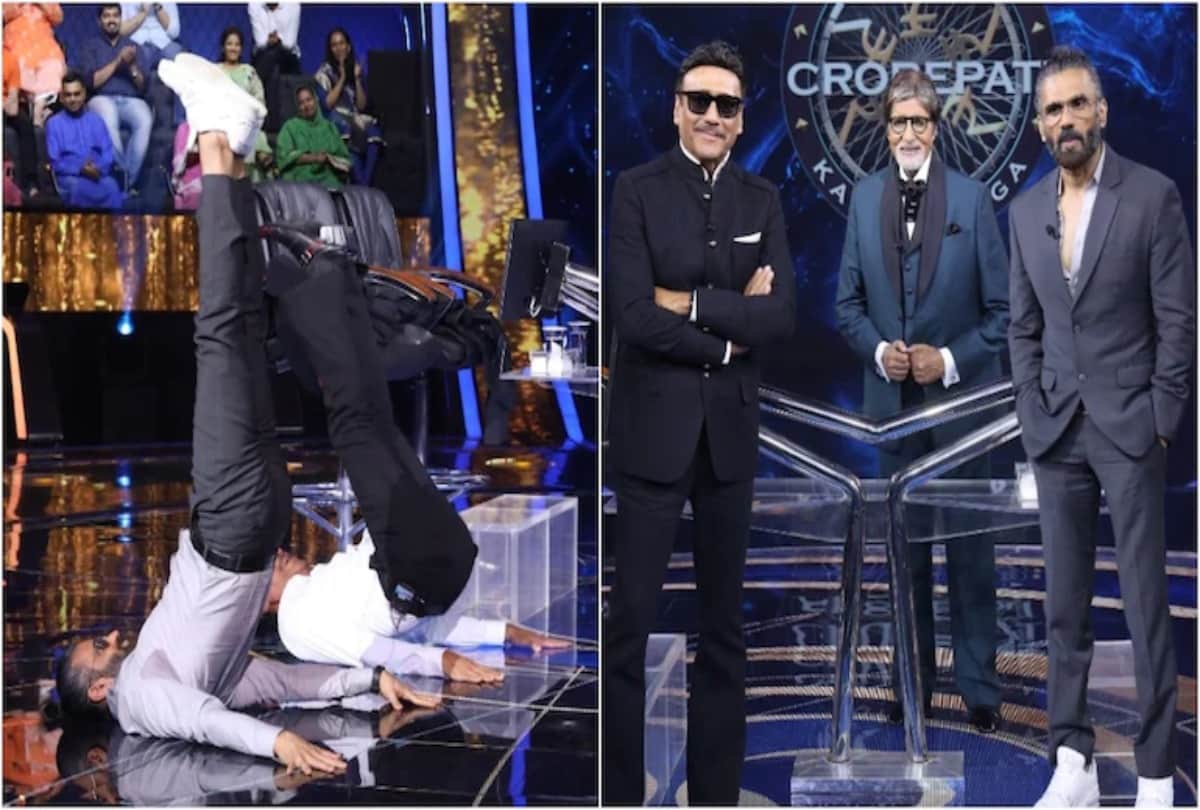 KBC 13: On the sets of the show Jackie and Sunil showed their fitness moves Amitabh Bachchan was stunned