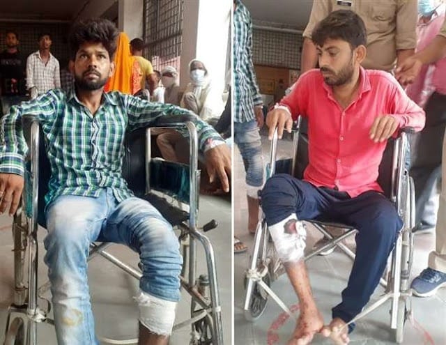 Encounter in Azamgarh Two vicious criminals of Lakhimpur Kheri injured by bullet shot police investigating crime history