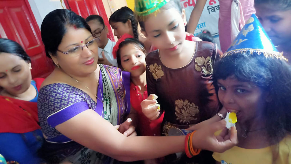 Meena Manch's birthday celebrated in Girls' Pre-Secondary School
