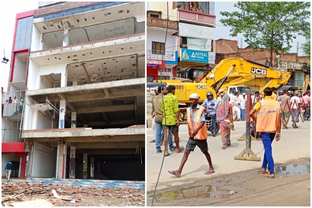 Mukhtar Ansari gang Major action in mau administration demolished shopping mart of close to Bahubali MLA mukhtar after court order