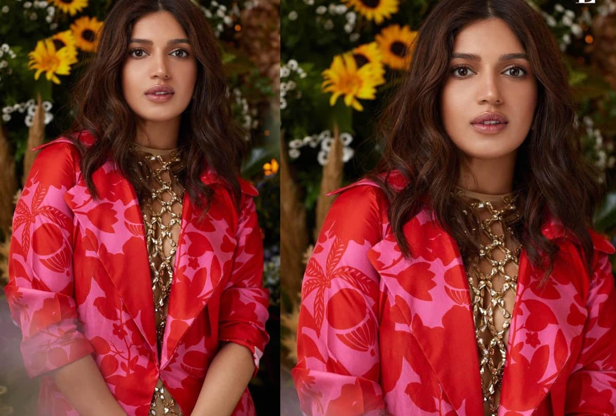 bhumi pednekar wear orgenza saree massage love in diifferent language