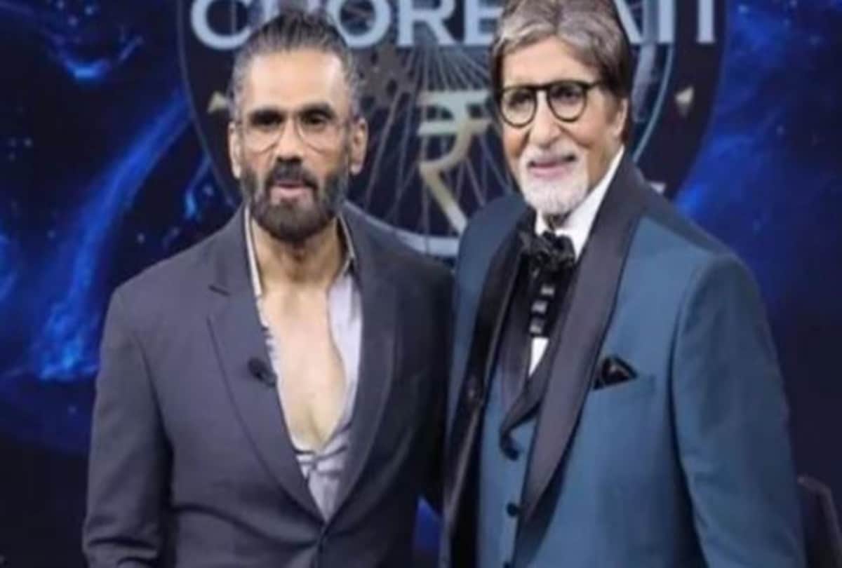 KBC 13 Suniel shetty reminded amitabh bachchan their first meet compare him with God
