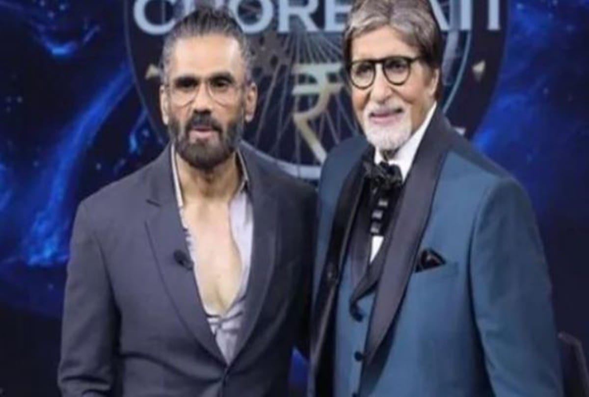 KBC 13 Suniel shetty reminded amitabh bachchan their first meet compare him with God