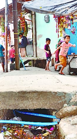 Be ready for accidents in smart city, electric cable being laid in the drain