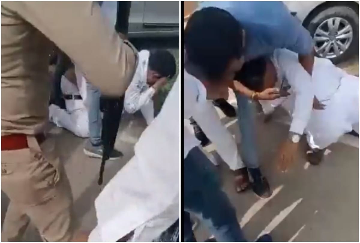 BJP MP Sangam Lal Gupta attacked in Pratapgarh video viral on Social Media Akhilesh Yadav Sanjay Singh reacts