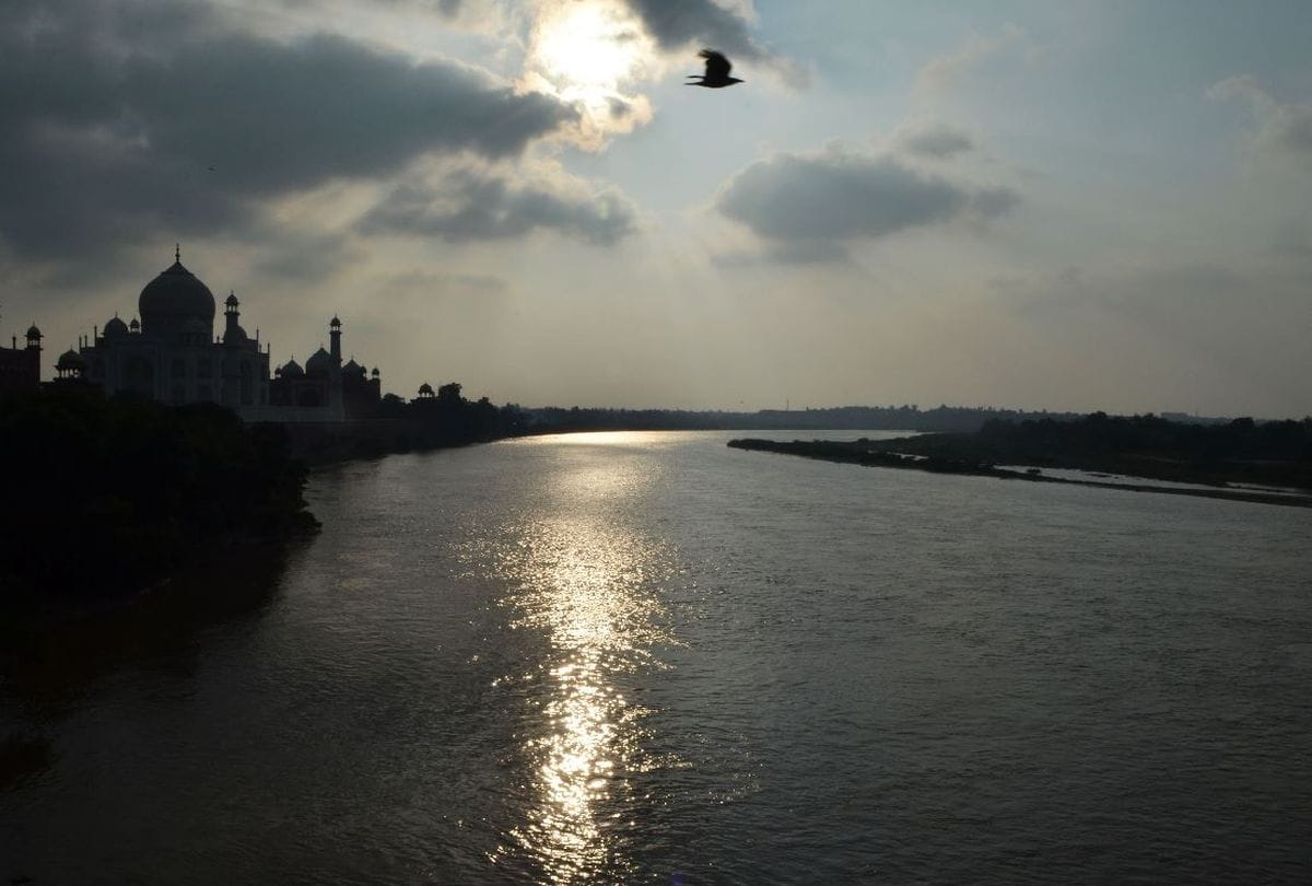 Taj Mahal News: Golden Color Of Taj Mahal From Sunlight Near Yamuna River Front See Beautiful Pictures