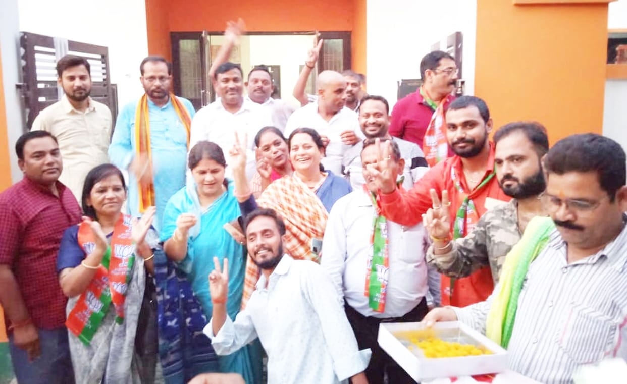Party workers and supporters jumped with joy as soon as they took oath